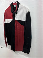 New Men’s Cowboy Threads Black Red White Long Sleeve Button Up Medium O-60