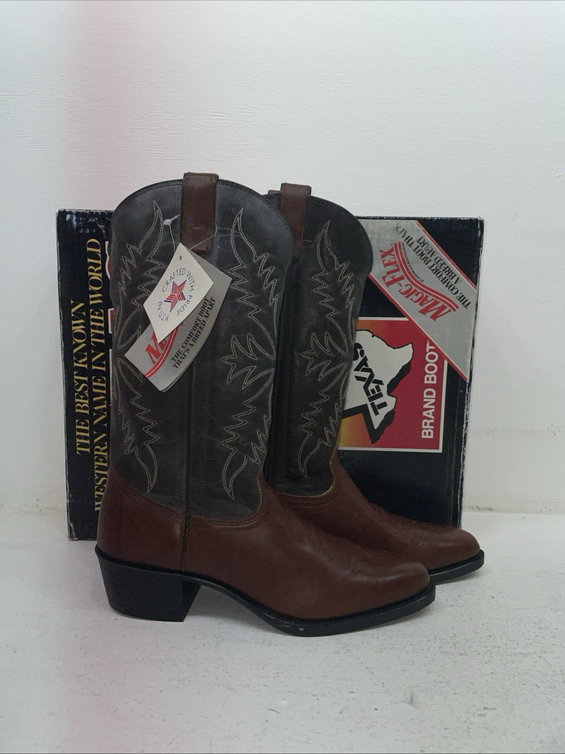 New Men’s Brown Texas Brand Cowboy Boots. 1201 9 D. 4-75