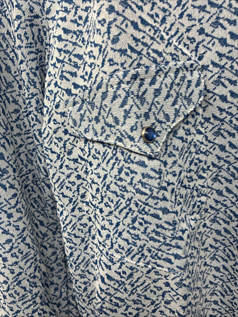 New Men’s Miller Blue Deigned Long Sleeve Pearl Snap 15.5 Medium II-102
