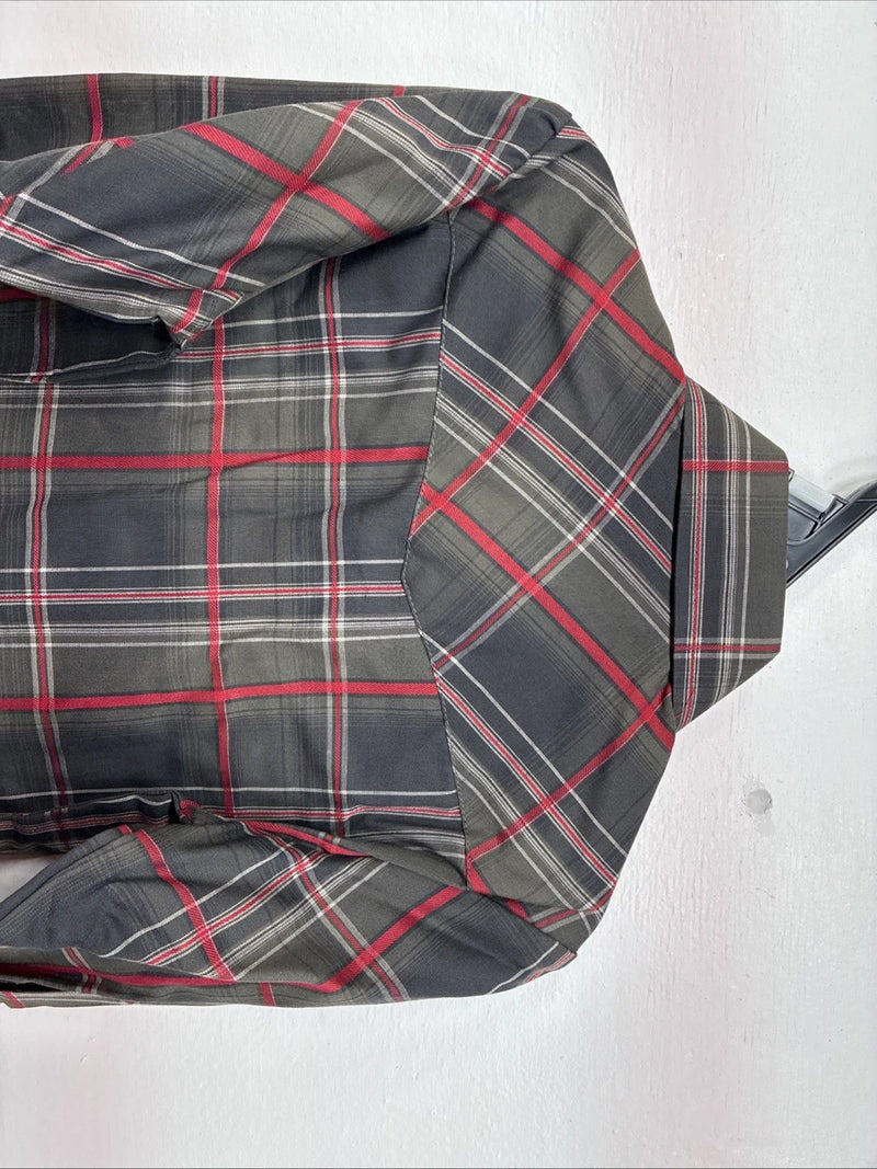 New Boys ELY Cattleman Green Plaid Long Sleeve Pearl Snap XS DD-128