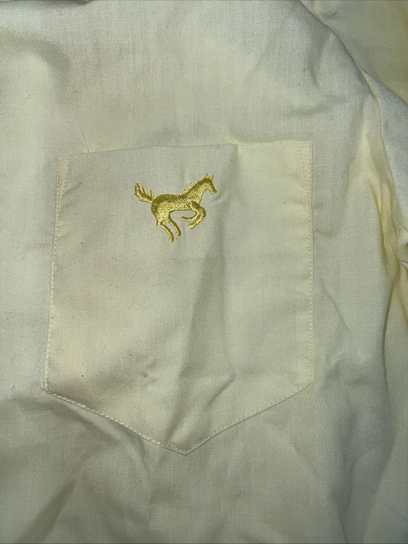 New Women’s Yellow Mustang Long Sleeve Button Up English Riding Shirt. 32 G-25