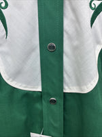 New Teens Country Charmers Green Long Sleeve Pearl Snap Large CC-98