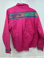 New Women’s Pink Design Long Sleeve Button Up XL TT-3