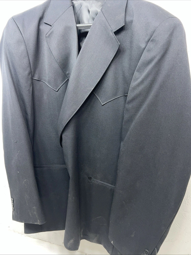 New Men’s Circle S Black Suit Jacket 52R #24244 JJ-601