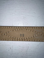 New Black Genuine Leather Stitched 18” Belt #1135 NN-77