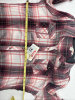 New Women’s Cumberland Pink Plaid Long Sleeve Pearl Snap XL GG-66