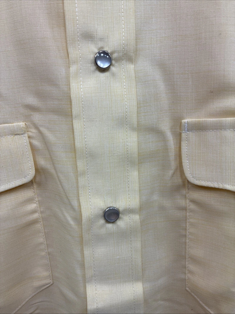 New Men’s Mesquite Yellow Long Sleeve Pearl Snap 16 X 35 Large CC-67