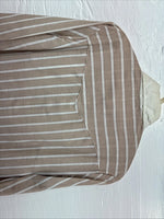 New Men’s Fenton Tan White Stripe Long Sleeve Button Up Small Q-17