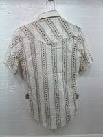 New Men’s Champion Western White Stripe Long Sleeve Pearl Snap 14.5 Small AA-95