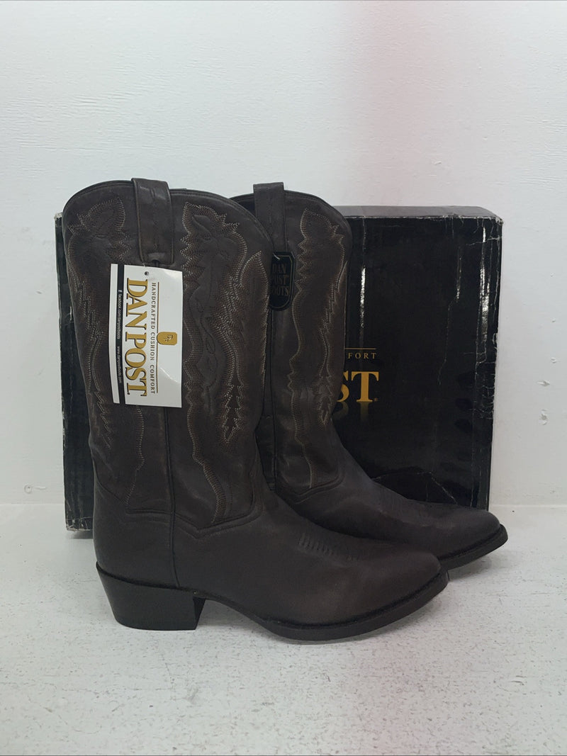 New Men’s Brown Dan Post Cowboy Boots. 2293 9 E W. 4-82