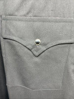 New Men’s ELY Cattleman Black Simple Long Sleeve Pearl Snap 17 XL O-44
