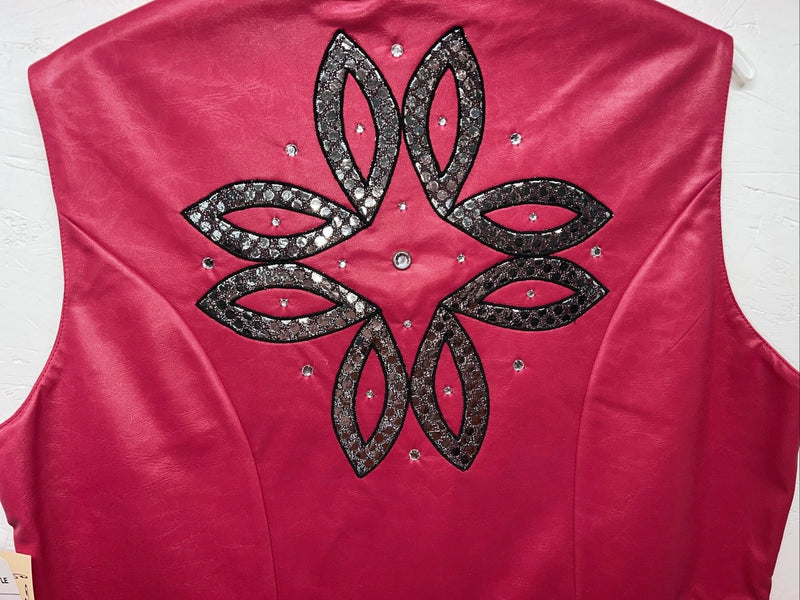 New Women’s Pink 1849 Authentic Ranchwear Western Show Vest XL WW-69