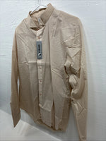 New Men’s WAYNE SCOTT Beige Long Sleeve Button Up Large F-71