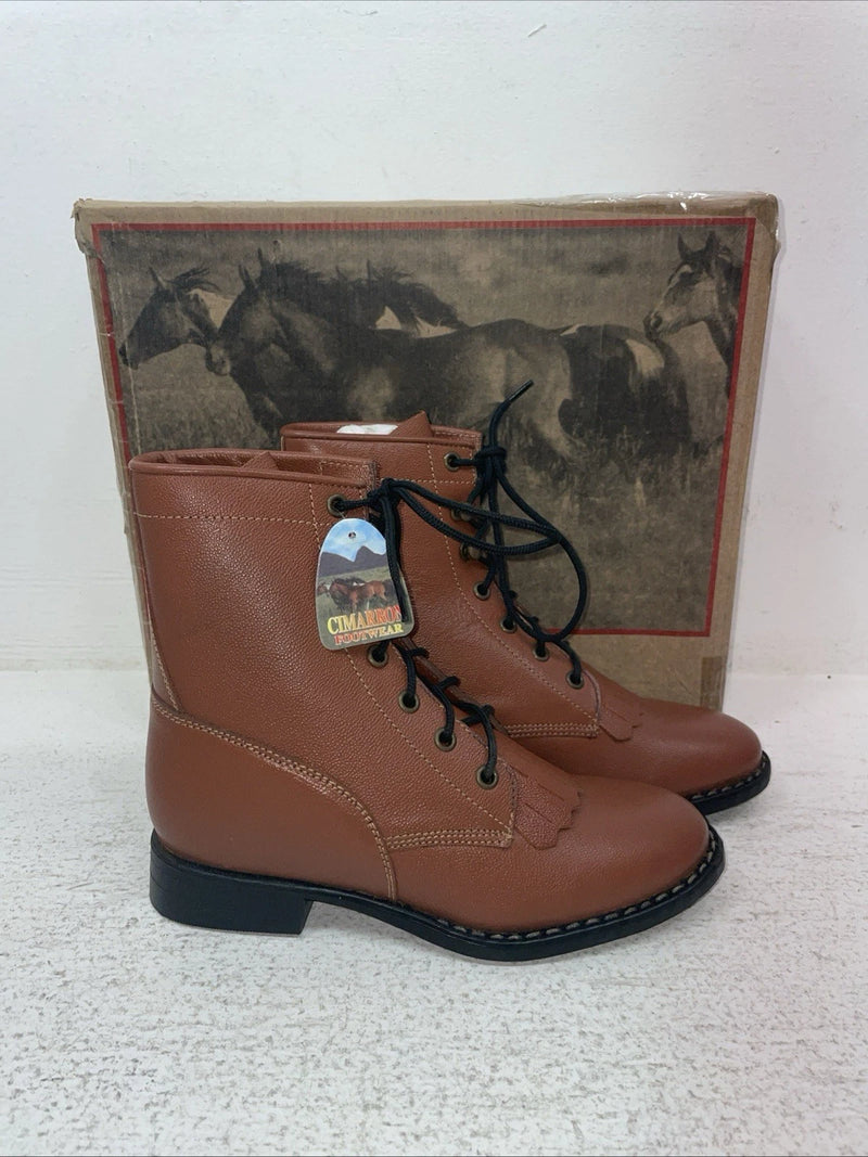 New Kids Brown Lace Up Cimarron Cowboy Boots. 2210100 2. 23-127