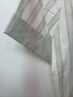 New Women’s H Bar C Gray White Stripe Short Sleeve Button Up Size 30 TT-55
