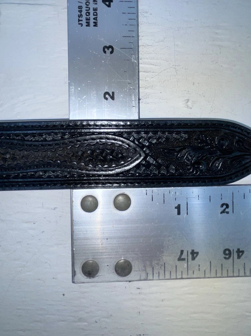 New Black Genuine Leather 3D Tooled And Pendent 30” Belt #2030 JJ-152