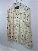 New Women’s Panhandle Slim Yellow Floral Long Sleeve Pearl Snap Size 12 KK-36