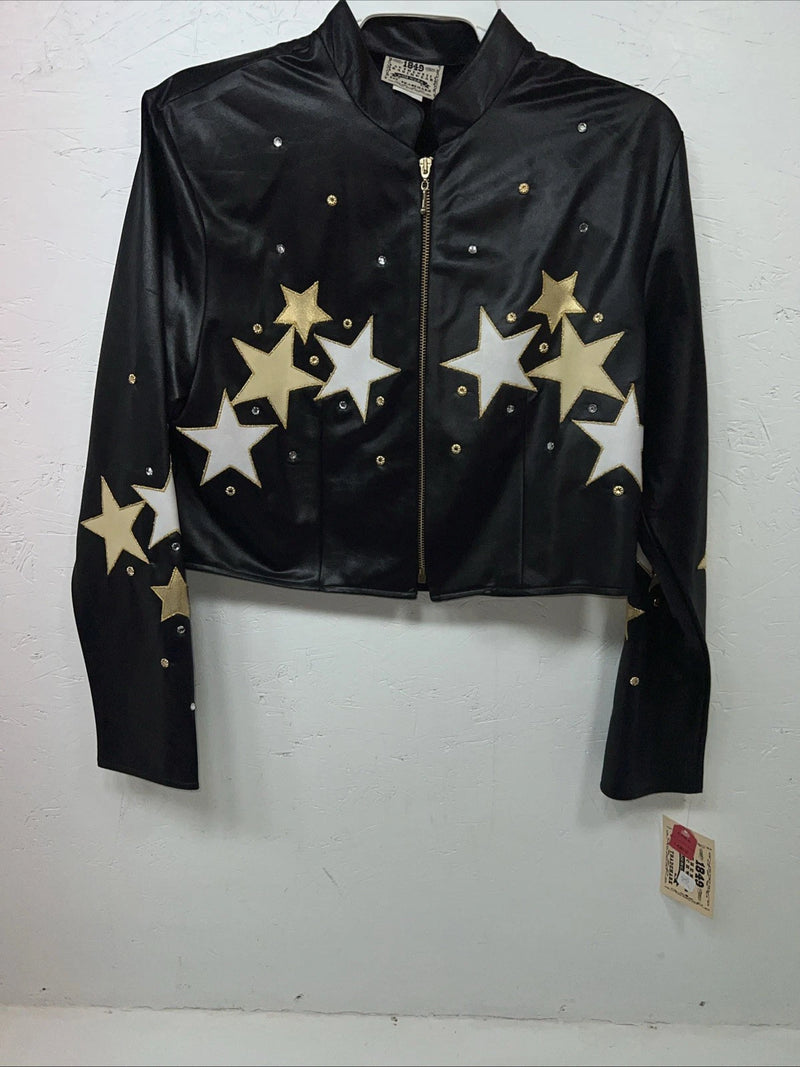 New Women Black 1849 Authentic Ranchwear long Sleeve Western show Shirt L UU-48