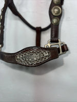 New Circle S Leather Yearling Show Halter Silver Buckles 3C-14