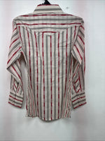 New Boys White Horse Red Stripe Long Sleeve Pearl Snap Medium DD-113