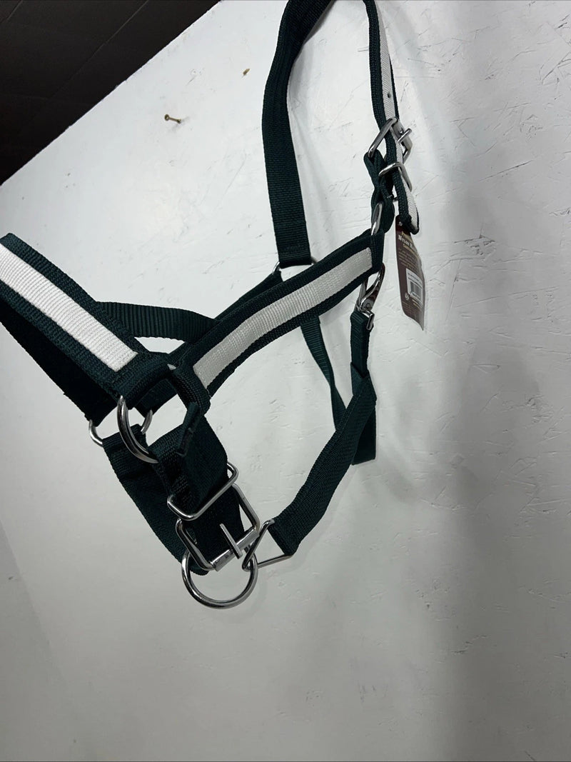 New Tough 1 Green White Nylon Deluxe Draft Halter #50-9575 W-36