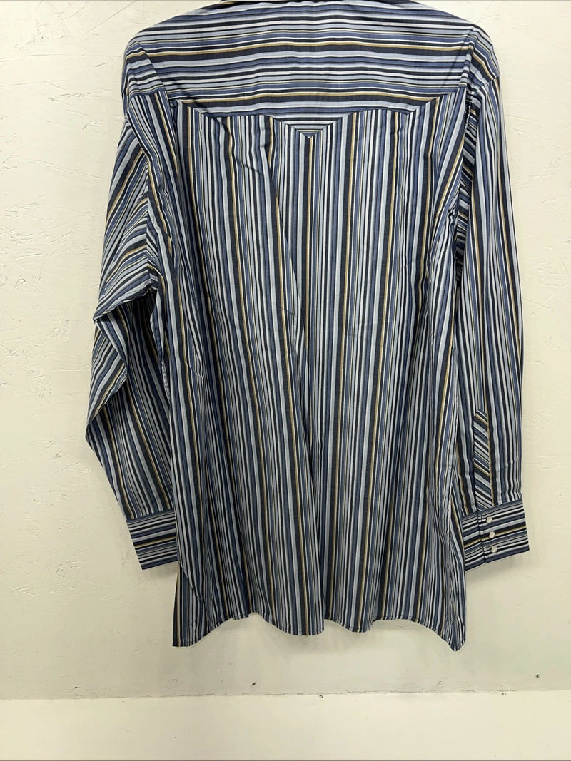 New Men’s Blue White House Long Sleeve Pearl Snap Shirt. XL S-25