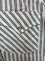 New Kids Kangaroo Brown Stripe long Sleeve Pearl Snap Size 8 DD-136