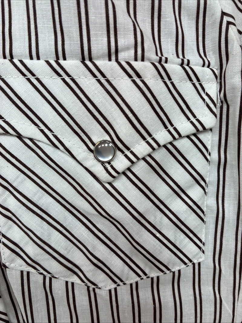 New Kids Kangaroo Brown Stripe long Sleeve Pearl Snap Size 8 DD-136