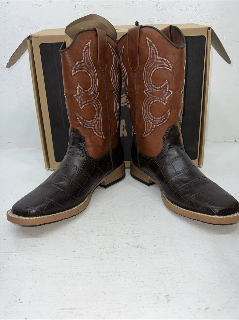 New Women’s Brown DBL BARREL Cowboy Boots.  6 M. 19-31