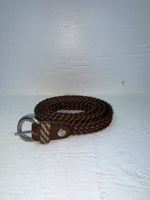 New Brown Genuine Leather Braided 34” Belt JJ-15