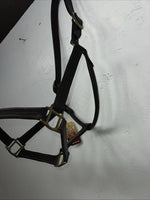 New Tough 1 Genuine Leather Brown Track Horse Halter #44-2046 W-49