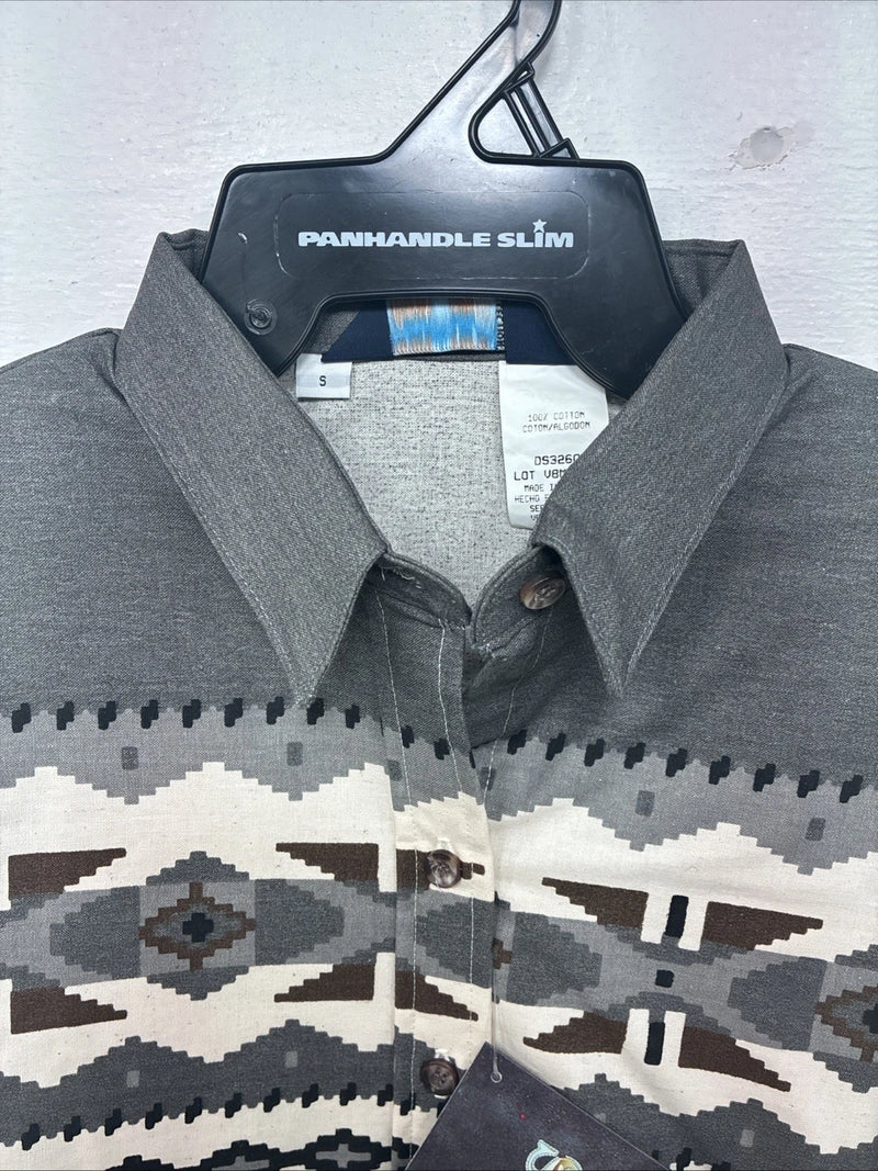 New Women’s Brooks & Dunn Tan Gray Long Sleeve Button Up Size Small TT-101