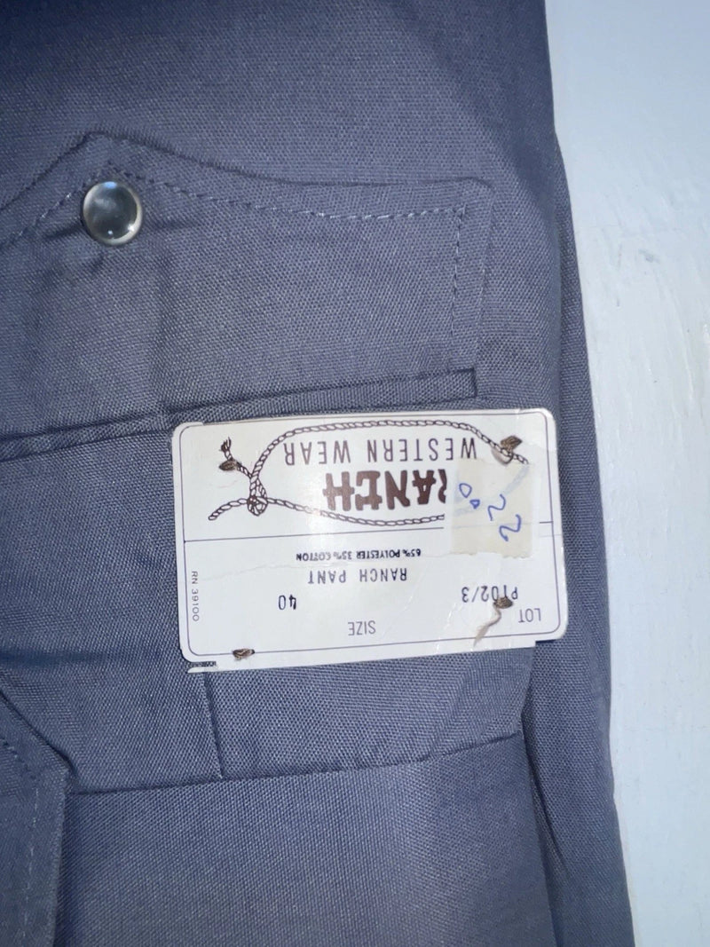 New Vintage Blue Ranch Polyester Pants #P1023 OO-18