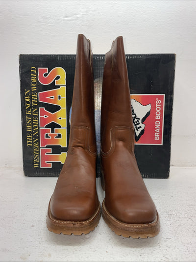 New Men’s Brown Texas Brand Cowboy Boots. M 302 9.5 9 1/2 D. 4-52