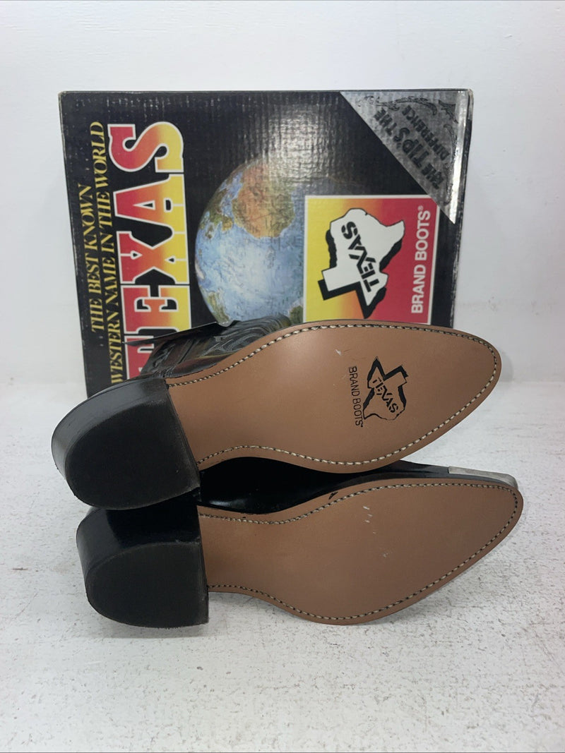 New Men’s Black Texas Brand Cowboy Boots. 6210 7.5 7 1/2 D. 1-81
