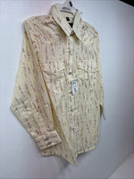 New Kids White Horse Floral Long Sleeve Pearl Snap Medium MM-5