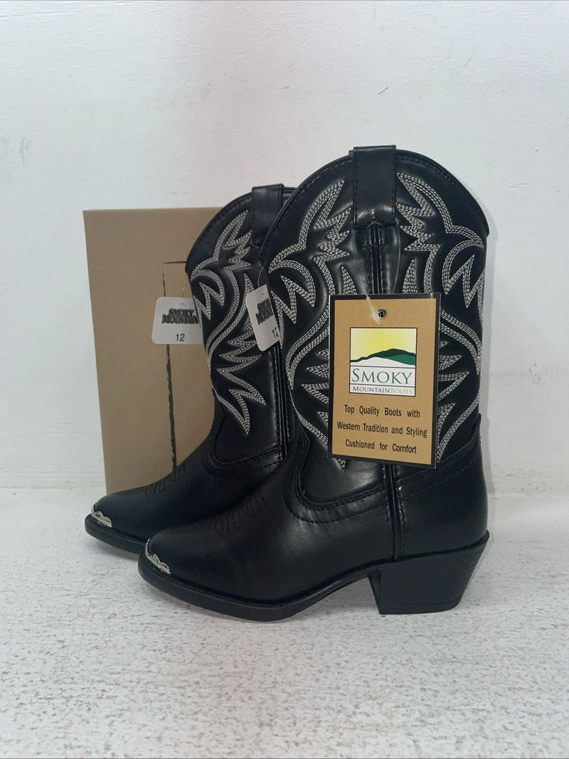New Kids Black Smoky Mountain Cowboy Boots. 1032 B C 12. 23-83
