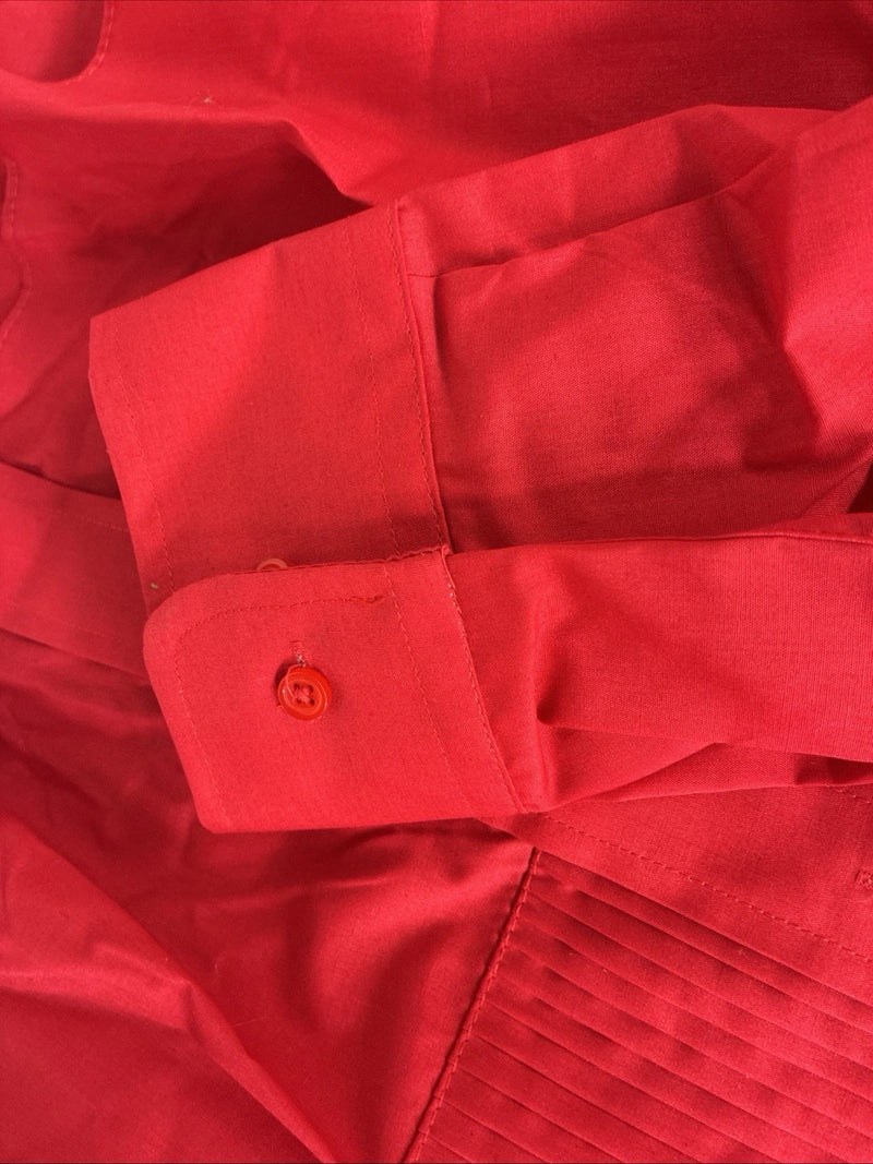 New Classix Red Long Sleeve Button Up English Shirt 18-18.5 2XL X-82