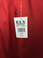 New Men’s Red ELY Cattleman Long Sleeve Pearl Snap Shirt. 16x35 L P-59