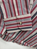 New Kids ELY Classic Red Stripe Long Sleeve Pearl Snap Large CC-74