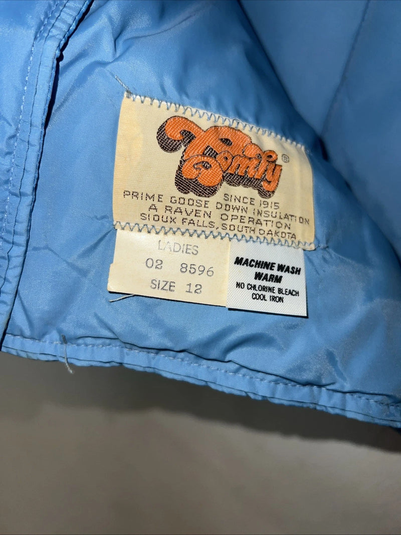 New Women’s Blue Comfy Puffer Lariat Vest 12 #8596 UU-31