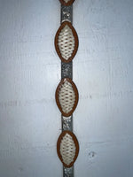 New Brown Genuine Leather Nocona Weaved And Pendent 28” Belt #2216448 NN-18