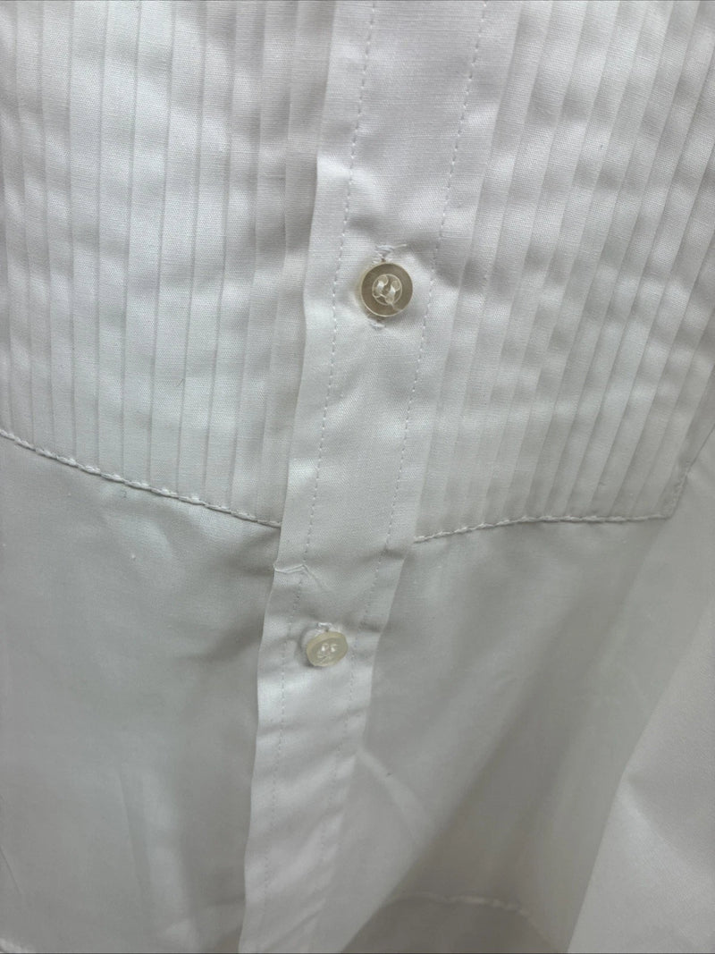 New Formal Mart White Long Sleeve Button Up English Shirt Large X-102