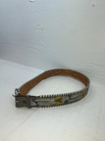 New Gray Genuine Leather Kentucky Weaved And Tooled 30” Belt #82004 JJ-127