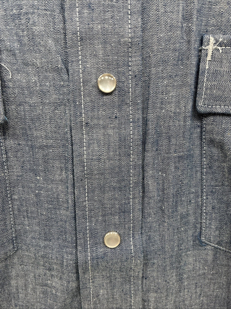 New Men’s Champion Western Blue Jean Long Sleeve Pearl Snap 14 Small AA-1