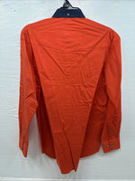 New Men’s Wrangler PBR Orange Long Sleeve Button Up Medium K-36
