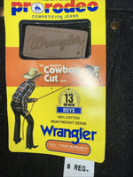 New Boys Black Wrangler Pro Rodeo Cowboy Cut Jeans. 24 Waist 8 Reg B-18