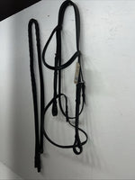 New Silver Fox Black Draft English Snaffle Bridle #20-8555-2 BB-35