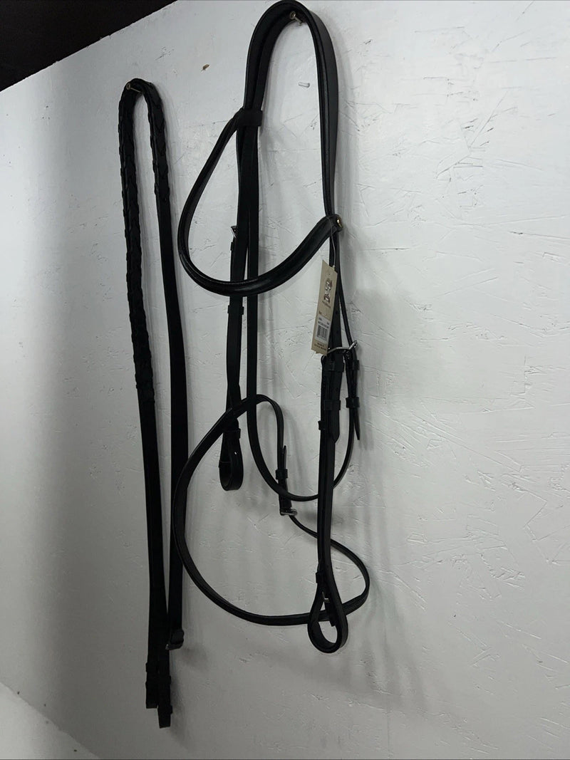 New Silver Fox Black Draft English Snaffle Bridle #20-8555-2 BB-35
