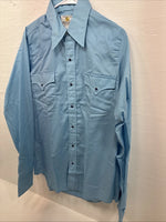 New Men’s Dickson Jenkins Blue Long Sleeve Pearl Snap 16 Large AA-118